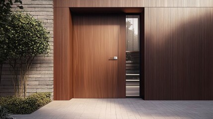 Experience the perfect blend of style and functionality with a clear wooden door.