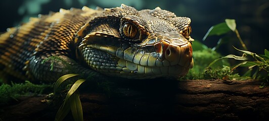 a python was wrapped around a tree branch, ai generative