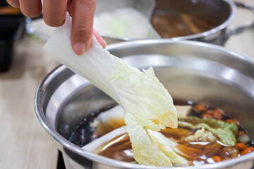Ingredients and vegetables for shabu