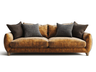 Obraz premium A Sofa & Throw Pillows isolate on pure white background perfect for dicut