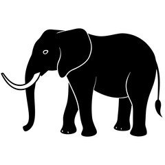 Obraz premium Elephant Silhouette African Wildlife Illustration Mammal Conservation Symbol Graphic Art