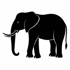 Obraz premium Elegant Silhouette Of A Majestic African Elephant With Prominent Tusks