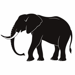 Obraz premium Elephant Walking Illustration Silhouette Animal Wildlife Icon Isolated Design