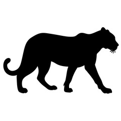 Obraz premium Black Panther Silhouette Walking Illustration Isolated Vector Art Style Design