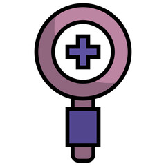 Obraz premium medical symbol in magnifying glass icon