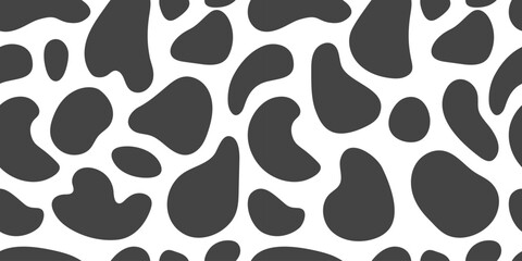Hand drawn blobs seamless pattern. Curved rounded pebble shapes in endless background. Abstract organic forms texture.