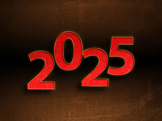 Bold Red "2025" on Dramatic Gradient Background