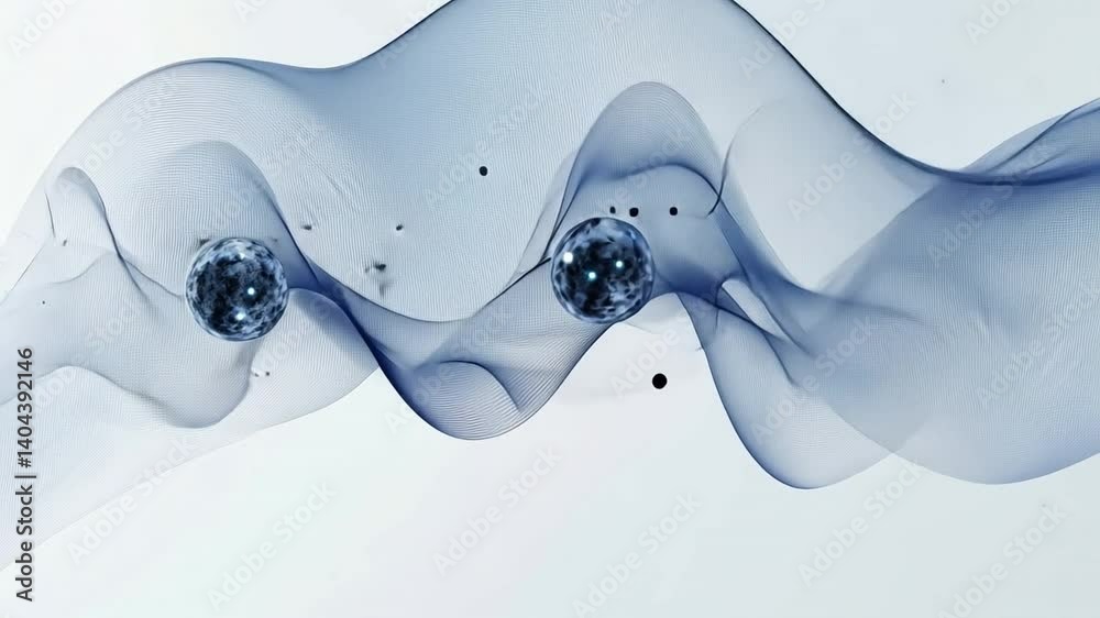 Poster abstract particles in motion: an abstract and artistic depiction of swirling ethereal forms and part