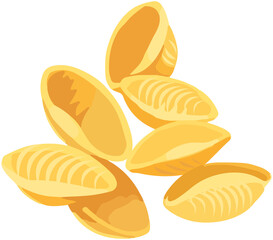 Shell Pasta Icon, Cartoon Style