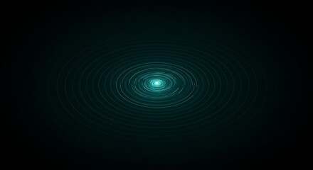 Circular ripples radiating from a bright center on black background
