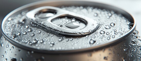 Close-up of a Cold Can with Water Droplets