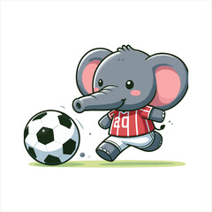 Fototapeta premium cute elephant soccer cartoon mascot vector