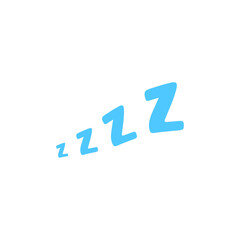 Obraz premium Blue ZZZ sign emoji icon. Vector symbol sleep