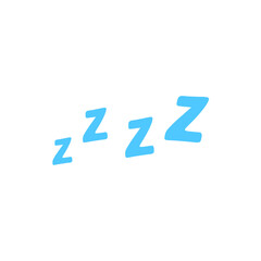 Blue ZZZ sign emoji icon. Vector symbol sleep