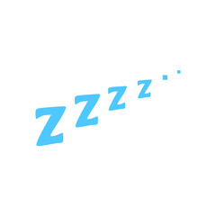 Blue ZZZ sign emoji icon. Vector symbol sleep