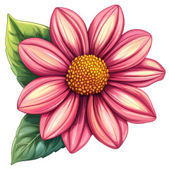 Obraz premium flower cartoon isolated on white background full depth of field 