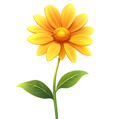 flower cartoon isolated on white background full depth of field 