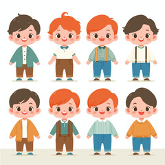 cute cartoon logo baby boys illustration