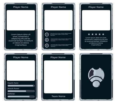 game card border template with paper cartoon theme and gray and black colors. for trading cards, cards in games.