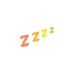Colorful zzz bed sleep snore icon