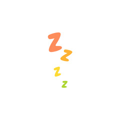 Colorful zzz bed sleep snore icon
