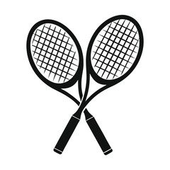 Tennis Racket icons of silhouette vector illustration on white background