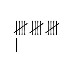Wall tally marks. Prison day counting jail hash symbols