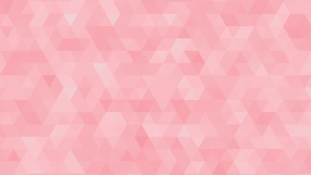 subtle smooth soft red pink background animation of triangular triangle fractal mosaic low poly geometric shape color switching in abstract flow motion.