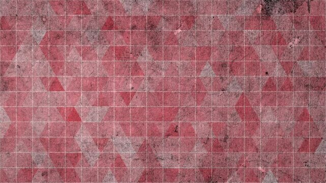 white grid grunge textured subtle smooth soft red background animation of triangular triangle fractal mosaic low poly geometric shape color switching in abstract flow motion.