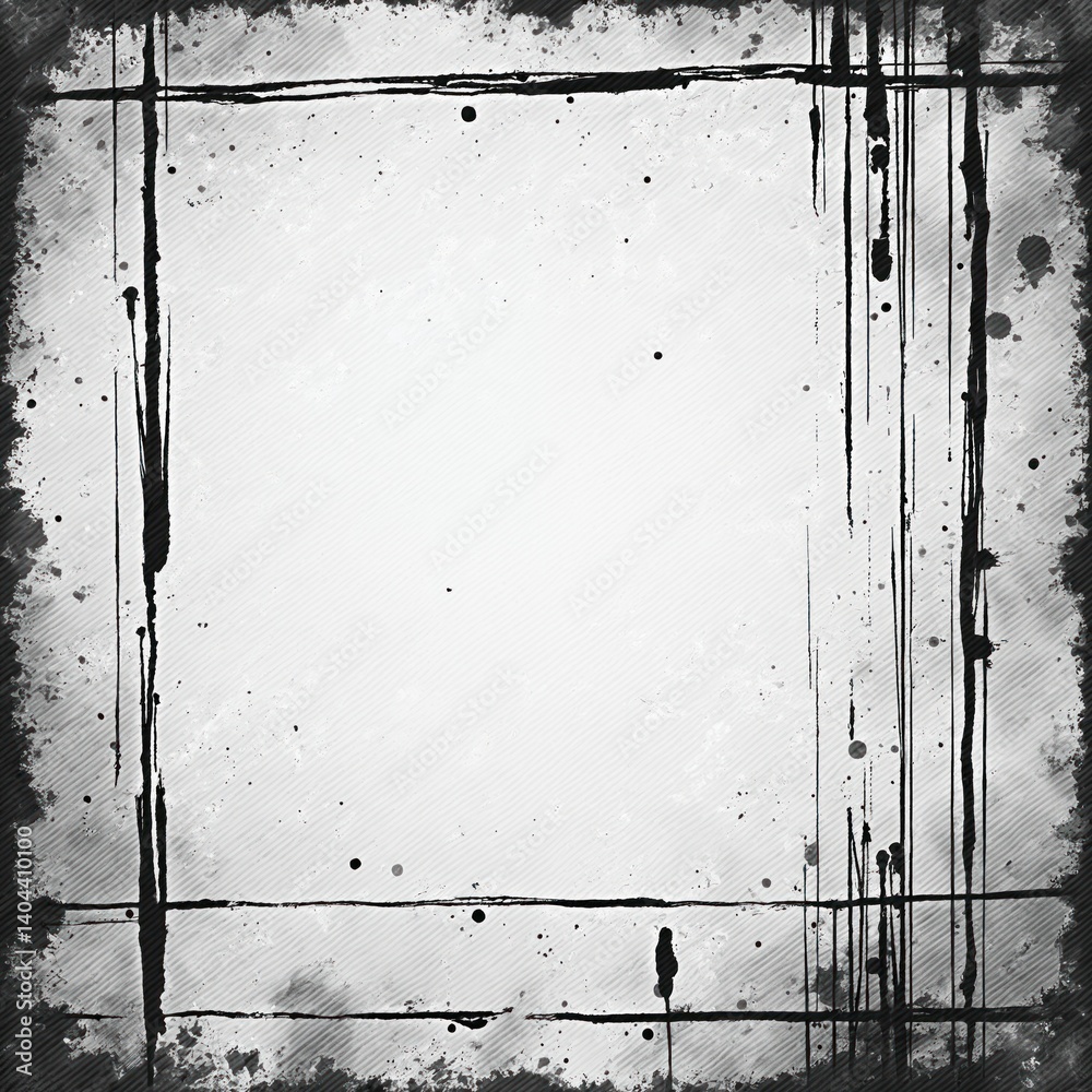 Aufkleber Grunge black, white abstract dirty textures background. Scratch lines hover background. Noise grain. Scratch texture. Grunge frame. Splashes of paint. Distress urban art illustration, ideal for