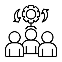 Recruitment Process Icon Outline