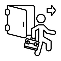 Exit Interview Icon Outline