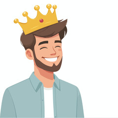 cute logo king man design cartoon