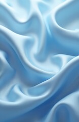 Obraz premium Abstract blue satin fabric background. Smooth, flowing, silky, soft folds, waves. Texture for design, fashion, decor, clothing. Elegant drapery background. Decorative wallpaper for product