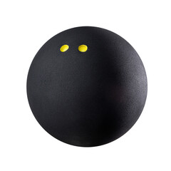 Pro Squash Ball with Double Yellow Dot isolated on white background