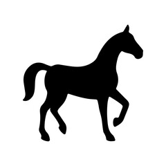Fototapeta premium Horse silhouette icon vector flat design on white background.
