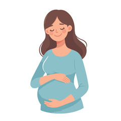 pregnant mother logo character cartoon illustration