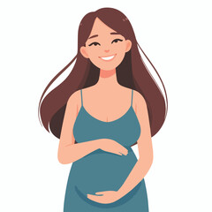 pregnant mother logo character cartoon