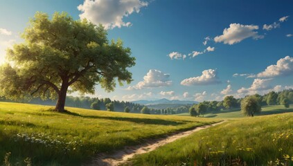 Obraz premium Sunny meadow landscape