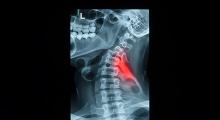 Cervical Spine X-Ray Showing Vertebral Fracture and Injury Diagnosis