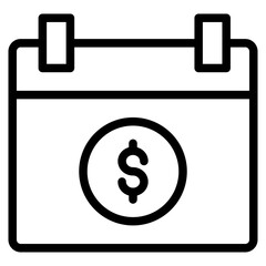 money calendar icon in vector illustration