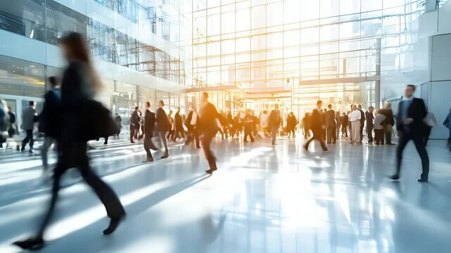 通りを歩く人々のタイムラプス動画