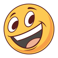 Happy Yellow Smiley Face Emoji – Digital Communication Symbol for Joy and Positivity