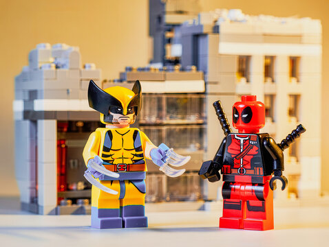 Walt Disney Studios, LEGO Deadpool And Wolverine, Disney Franchise Film Characters Toy, Marvel Studios Superhero Movie Diorama, LEGO Collectibles Miniature Photography, London, UK