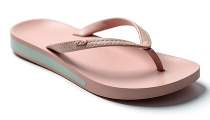A single flip-flop isolated on white background , photography, rubber