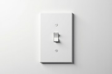A single, light switch flipped up, isolated on white , up, design