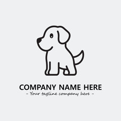 Dog illustration black and white for logo company vector image
