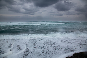奄美大島の自然、海、波、雲、