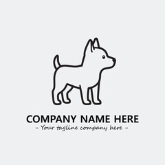 Dog illustration black and white for logo company vector image
