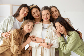 Group of young girls at women circle training